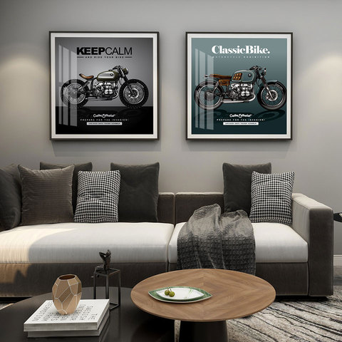 Póster Vintage clásico de motocicleta, pintura en lienzo, arte de pared nórdico, Impresión de cita, imagen para sala de estar en la pared, decoración del hogar ► Foto 1/6