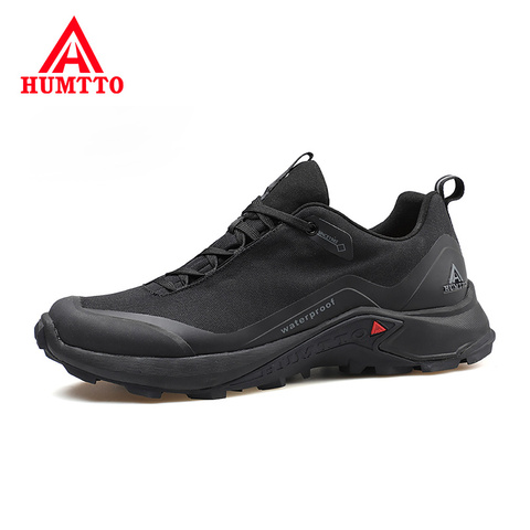 Hutto-zapatillas de deporte transpirables para hombre, zapatos informales antideslizantes, con cordones, diseño negro, talla grande 39-46 ► Foto 1/6