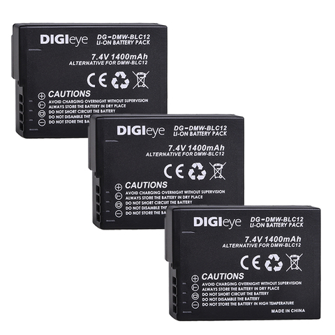 Baterías DMW-BLC12 BLC12E BLC12PP DMWBLC12 para Panasonic, Lumix, DMC-G5, G6, G7, GX8, G85, GH2, DMC-FZ200, FZ1000, FZ300, 3 uds. ► Foto 1/6