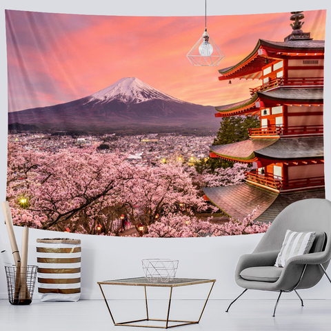 Fuji-tapicería de decoración para el hogar Decoración Bohemia japonesa, colchón de viaje, esterilla de yoga, sofá Hippie, manta de yoga ► Foto 1/6