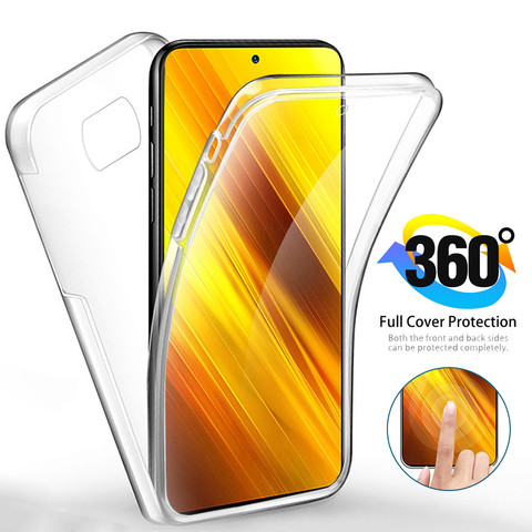 Funda protectora para teléfono móvil inteligente Xiaomi, carcasa de silicona suave a prueba de golpes, 360 grados, NFC, TPU, transparente, para modelo Poco M3 M 3 X3 X 3 ► Foto 1/6