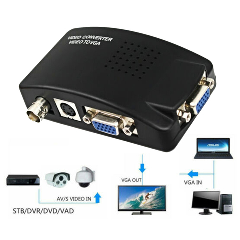 Convertidor BNC s-video VGA a VGA HD 1080P, adaptador/convertidor de vídeo para Monitor de proyector para PC ► Foto 1/6