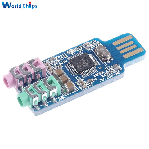 Módulo de tarjeta de sonido CM108 USB, controlador gratuito para ordenador portátil, tarjeta de sonido externa, tarjeta Chip con conector de micrófono de 3,5mm ► Foto 1/5