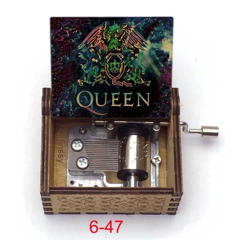 41 estilos mano de madera banda musical Queen caja musical Bohemian Rhapsody música tema Navidad Año Nuevo fans amigos regalo ► Foto 1/6