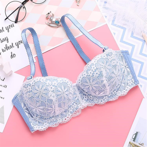 Bralette de encaje acolchado para mujer, sujetador de realce, lencería de talla grande, ropa interior sexy, sujetadores acolchados ► Foto 1/6