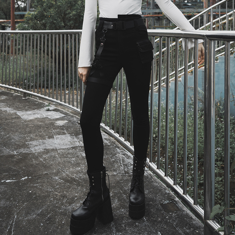 PUNKRAVE, pantalones vaqueros con lazo desmontable de la serie 