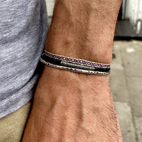 Pulsera abierta Vintage con motivo de peces para hombre y mujer, brazalete Irregular, joyería ► Foto 1/6