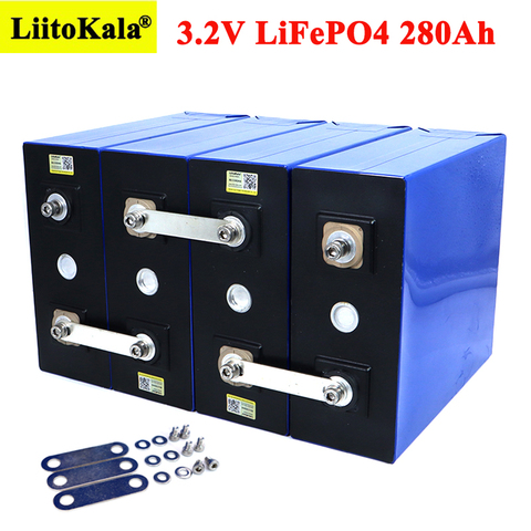 Liitokala 3,2 V 280Ah lifepo4 de la batería de 12V 24V 280AH pack de batería recargable para coche eléctrico RV sistema de almacenamiento de energía Solar ► Foto 1/6