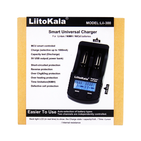 LiitoKala-cargador de batería Lii-300 Digital 18650, pantalla LCD, prueba de capacidad, cargador de batería 18650, Envío Gratis ► Foto 1/6