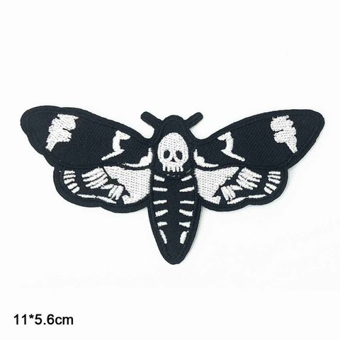 Parches de planchado para calcomanías para ropa, animales, mariposa, Calavera, Libélula, color blanco y negro, venta al por mayor ► Foto 1/2