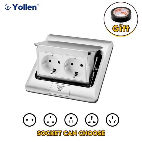 Panel de aluminio enchufe de suelo emergente estándar europeo toma de  corriente eléctrica de 2 vías combinación Modular de potencia doble  US/UK/Universal/CN - Historial de precios y revisión