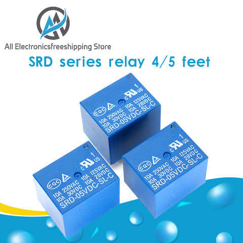 SRD-03 de relé de alta calidad, 5 uds., 05, 09, 06, 24, 12VDC-SL-C, 5 pines, 3V, 5V, 9V, 6V, 24V, 12V, SRD-03VDC-SL-C de SRD-05VDC-SL-C ► Foto 1/6