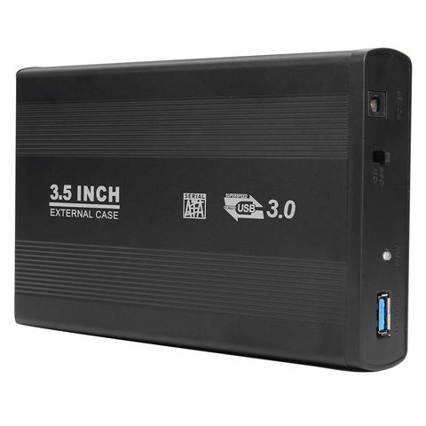 Carcasa de disco duro SSD de 3,5 pulgadas excelente aleación de aluminio duradera y ABS 5-Gbps USB externo 3,0 a SATA Port Funda de disco duro ► Foto 1/6