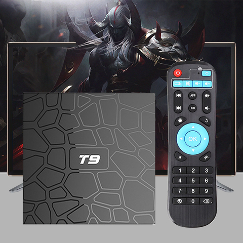 TV Box T9, Android 9,0, 4K, decodificador de señal Ultra HD, 4GB de RAM, 64GB de ROM, RK3318, Quad Core, 4GB-32 GB, USB 3,0, wi-fi Dual 2,4 GHz/5 GHz, Bluetooth ► Foto 1/6