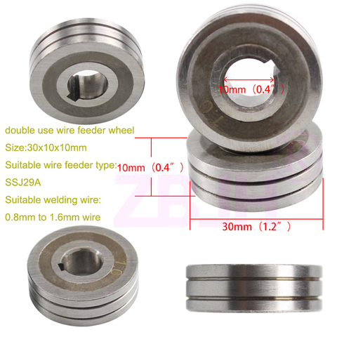 MIG-Rodillo de rueda alimentador de alambre de soldadura, 0,8mm, 1,0mm, 1,2mm, 1,4mm, tamaño doble, 30x10x10mm, LRS-775S, máquina de alimentación de alambre de SSJ-29 ► Foto 1/4