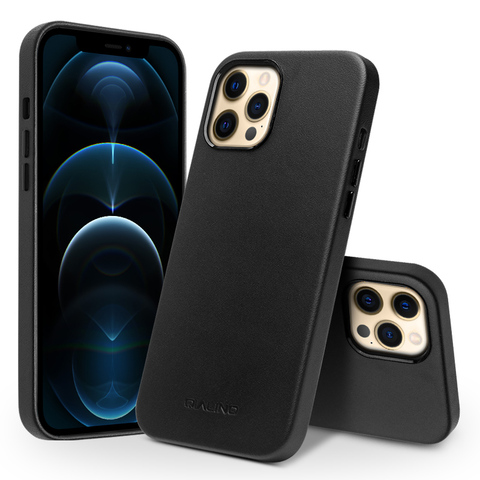 QIALINO de cuero genuino Slim funda para teléfono para iPhone 11/12 Mini moda hecho a mano Anti-knock cubierta para iPhone 11/12 Pro Max ► Foto 1/6