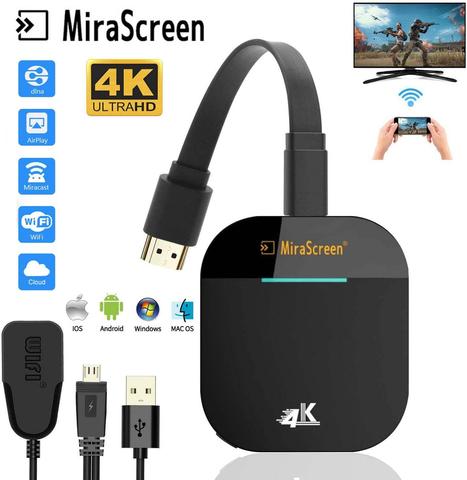 Mirascreen G5 2,4G 5G 4K inalámbrico compatible con HDMI Dongle TV Stick Miracast Airplay receptor Dongle Wifi Pantalla de espejo ► Foto 1/6