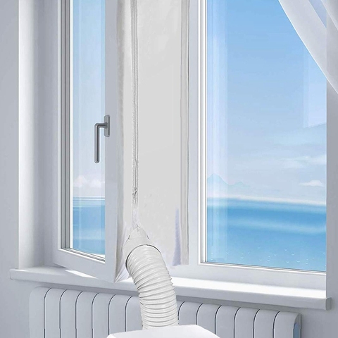 Sello de ventana AirLock para aire acondicionado portátil, sello de ventana Flexible de 400 Cm con placa de sellado de tela con cremallera y adhesivo rápido ► Foto 1/6