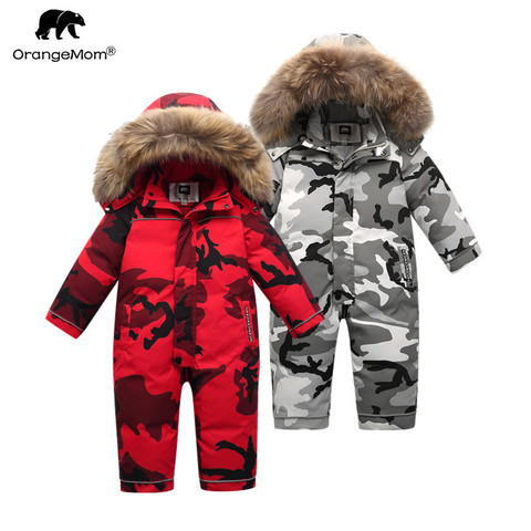Marca Orangemom oficial de 2022 de los niños ropa de invierno 90% abajo de la chaqueta para niñas nieve desgaste bebé niños abrigos mono ► Foto 1/5