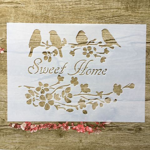 A4 29*21cm Sweet home bird DIY plantillas de pared pintura libro de recortes colorear en relieve álbum decorativo Tarjeta de papel plantilla ► Foto 1/3