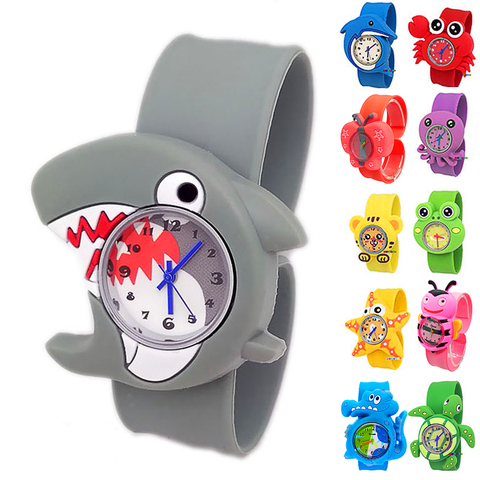 Reloj de unicornio y tiburón para niños, cronógrafo de cuarzo con correa de silicona Slap, regalo de navidad, 11 estilos ► Foto 1/6