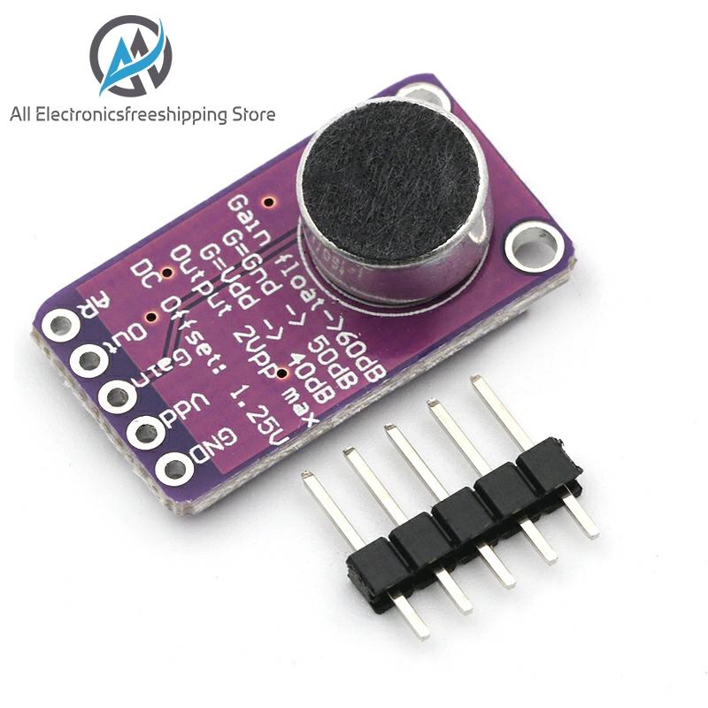 Módulo de placa amplificadora MAX9814, micrófono AGC, Control de ganancia automática para Arduino, relación programable de ataque y liberación, THD bajo ► Foto 1/2