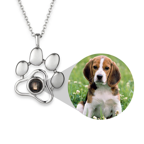 Collar personalizado con foto de Mascota para hombre y mujer, colgante de pata de perro, dije para chicas, Gargantilla, regalo de joyería de cumpleaños ► Foto 1/6