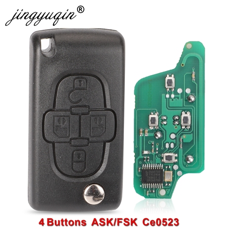 Mando a distancia con tapa y 4 botones ASK/FSK de 433Mhz de jingyuqin para Peugeot 1007, para Citroën C8 VA2/HU82 Blade CE0523 ► Foto 1/5