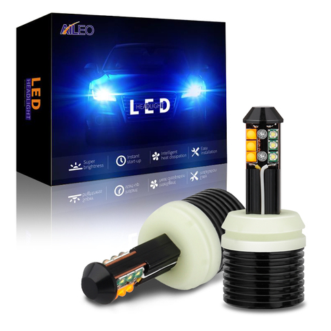 AILEO-luces LED de doble Color T20 W21W WY21W 7440 7440NA, señal de giro Canbus sin Error DRL 1600LM 22W, ámbar y amarillo, alta calidad ► Foto 1/6