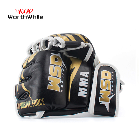 Guantes MMA De medio Dedo De PU para hombres Kicki Boxing Karate Muay Thai Guantes De Boxeo Lucha Libre Sanda entrenamiento equipo ► Foto 1/6