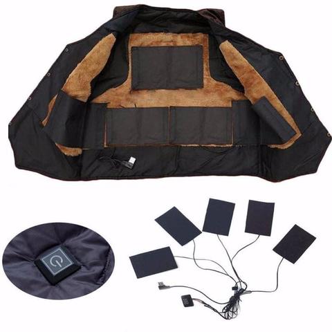 Conjunto de chaqueta con calefacción eléctrica para exteriores, almohadilla térmica con USB, almohadillas de chaleco de calefacción para invierno, ropa caliente artesanal, senderismo, Outdoot, 1 Juego ► Foto 1/6