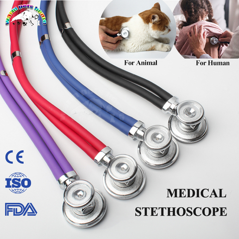 Estetoscopio médica Phonendoscope doble Dual cabeza colorido multifuncional estetoscopio para humanos perro gato veterinarios herramientas ► Foto 1/6