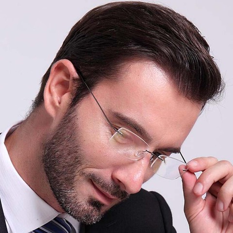 Gafas de ordenador sin marco para hombre y mujer, gafas de protección contra luz azul, gafas para videojuegos, marco de Metal, UV400, gafas plegables ópticas ► Foto 1/6