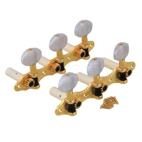 Yibuy-cabezales para máquina de guitarra clásica, 3 sintonizadores para cuerdas de nailon, color dorado ► Foto 1/6