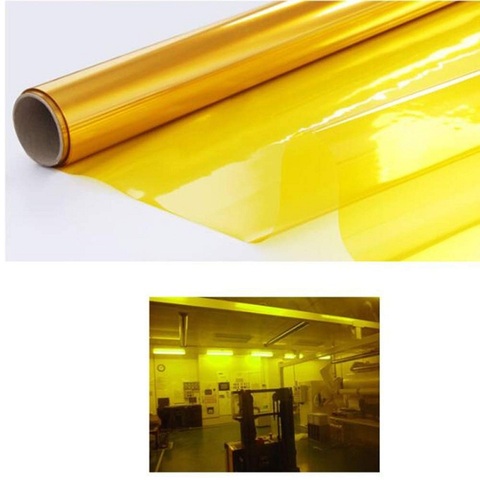 Película de ventana translúcida amarilla autoadhesiva, decoración de varias tallas UV, tinte de prevención de insectos ► Foto 1/6