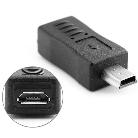 1 PC negro Micro USB hembra a Mini USB macho adaptador, cargador y convertidor adaptador ► Foto 1/1