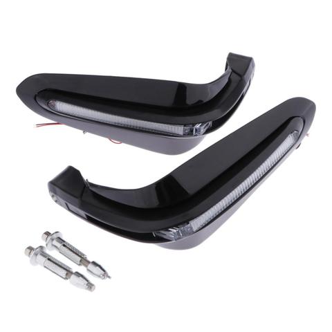Protectores de mano para manillar de motocicleta, protectores de mano con luz LED para ATV y Motocross, 1 par ► Foto 1/6