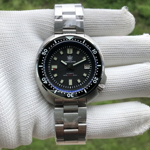 STEELDIVE-Reloj de buceo de acero inoxidable para hombre, cronógrafo con movimiento de bobinado automático, Super Bule luminoso, resistente al agua, 200M, japonés NH35, SD1970 ► Foto 1/6