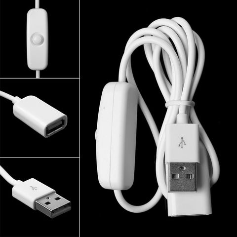 2m USB 2,0 extensión de macho a hembra Cable de datos con/interruptor para PC portátil tarjeta de memoria Flash USB lector de disco duro de la impresora ► Foto 1/6