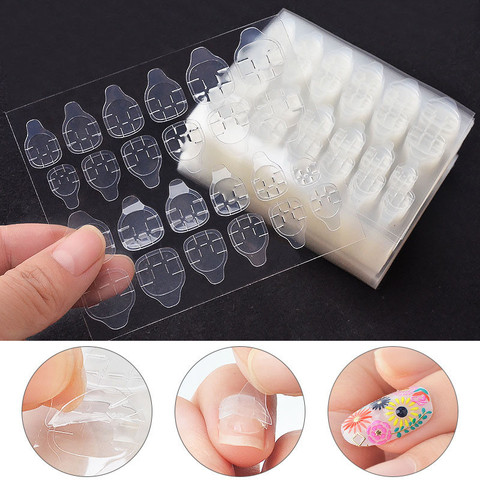 Pegatinas adhesivas de doble cara para Uñas postizas, adhesivo transparente para extensión de puntas, 8,1 cm x 7cm, 1 unidad ► Foto 1/6