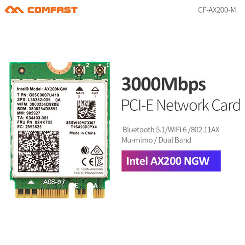 Comfast 2400Mbps WiFi Intel AX200 802 11ax ac/ac de doble banda 2,4G y 5GHz M.2 Bluetooth 5,1 tarjeta de red Intel 9260 adaptador para ordenador portátil ► Foto 1/6