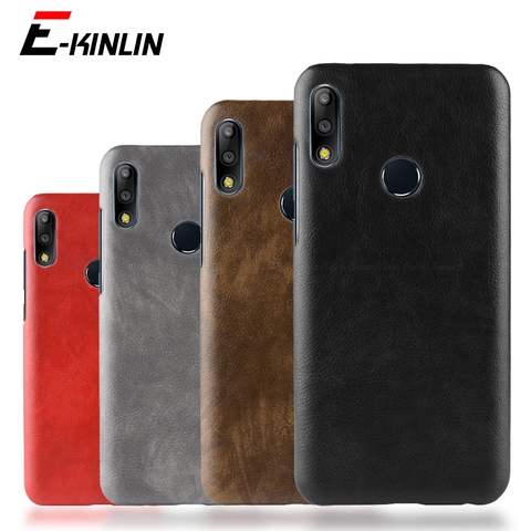 Funda rígida de cuero Litchi para Asus ZenFone Max Pro M1 M2 ZB630KL ZB631KL ZB633KL ZB602KL, cubierta trasera de PU ultrafina ► Foto 1/6