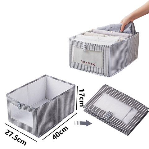 Caja de almacenamiento de ropa interior plegable para el hogar, cajón de armario para ahorro de espacio, no tejido, contenedor de acabado ► Foto 1/6