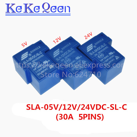 1 Uds Relés de Potencia SLA-05VDC-SL-C SLA-12VDC-SL-C SLA-24VDC-SL-C 5V 12V 24V 30A 5PIN T90 nuevo y original ► Foto 1/1