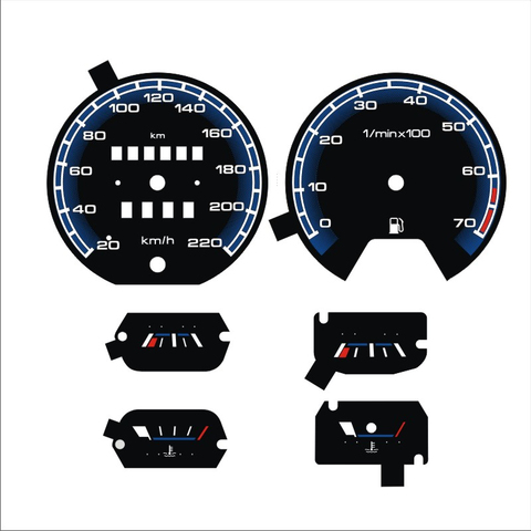 Indicador de brillo para Motor SD, para Golf MK2 gti 20-220 km, 7000 RPM, panel negro, luz azul y blanca inversa ► Foto 1/6