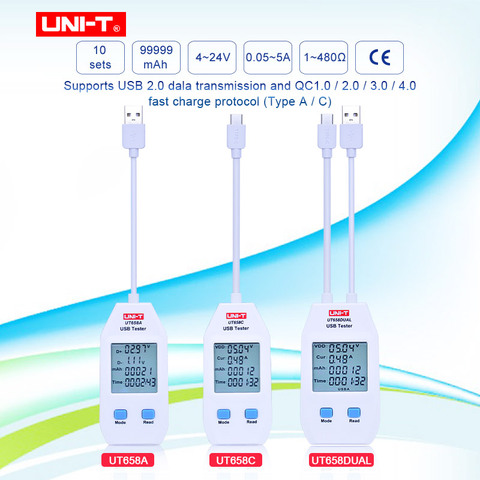 Medidor de potencia Digital USB UNI-T UT658A/UT658C/UT658DUAL, para voltaje/corriente/capacidad/energía y resistencia ► Foto 1/6