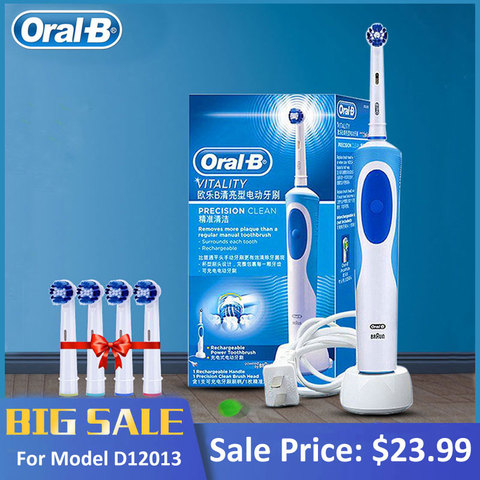 Original Oral B Vitality cepillo de dientes eléctrico de tipo giratorio cepillo de dientes eléctrico limpieza de precisión blanquear los dientes protege su goma de mascar ► Foto 1/6