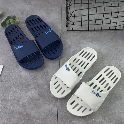 Zapatillas de baño de plástico para hombre y mujer, calzado de baño para interior, para amantes del hogar ► Foto 1/4