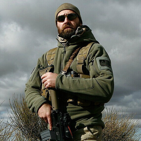 Chaqueta táctica Militar de lana térmica para hombre, Abrigo con capucha para deportes al aire libre, Militar, para senderismo, ejército al aire libre, Invierno ► Foto 1/6