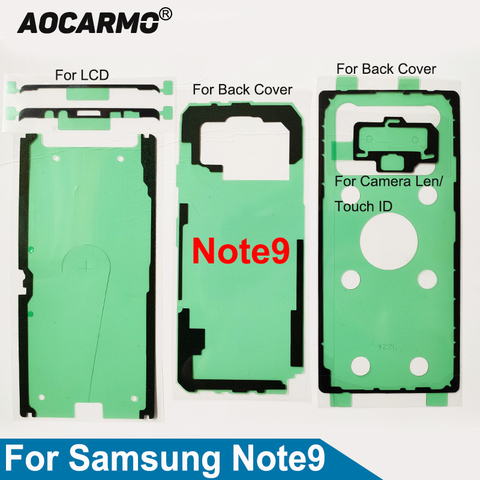 Aocarmo-cinta adhesiva para pantalla LCD de Samsung Galaxy note 9, conjunto completo de SM-N9600, cubierta trasera de batería, Marco, lente de cámara, pegatina, pegamento ► Foto 1/5